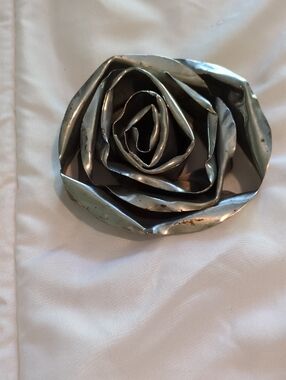 Handcrafted Metal Rose Buckle